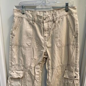 PacSun Pants Womens 30 Ivory Low Rise Wide Leg Cargo Streetwear Skater Grunge
